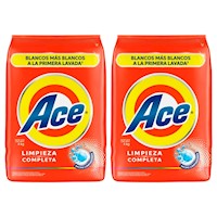 Pack x2 Detergente en Polvo Ace Limpieza Completa 4kg